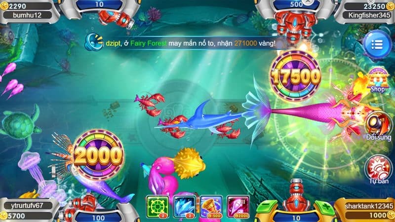 Giao diện các bản game bắn cá trông bắt mắt